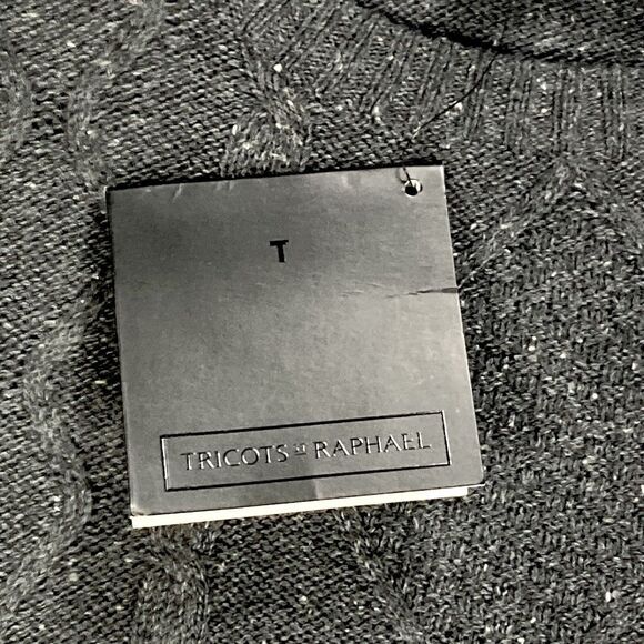 Tricots St. Raphael Sweater Mens XL Gray Cable Knit Fisherman Dark Academia NEW - Picture 16 of 16